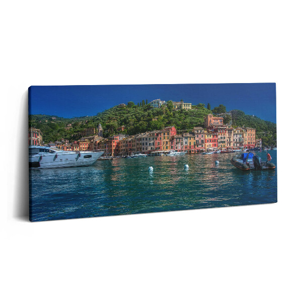 Imprimare tablou canvas 120x60 Bărci care navighează în Portofino