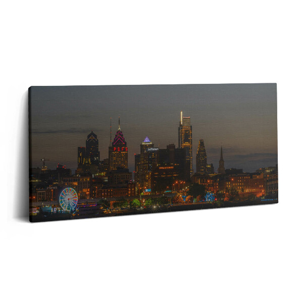 Imprimare tablou canvas 120x60 Roata Ferris din Philadelphia