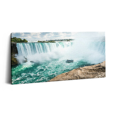 Imprimare tablou canvas 120x60 Barcă și Cascada Niagara