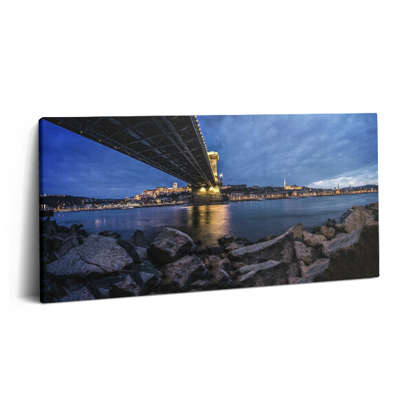 Imprimare tablou canvas 120x60 Țărm stâncos sub pod