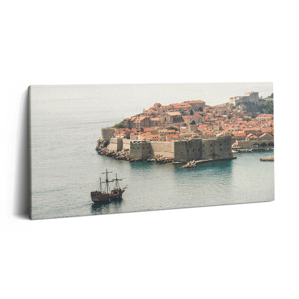 Imprimare tablou canvas 120x60 Navă cu pânze în Dubrovnik