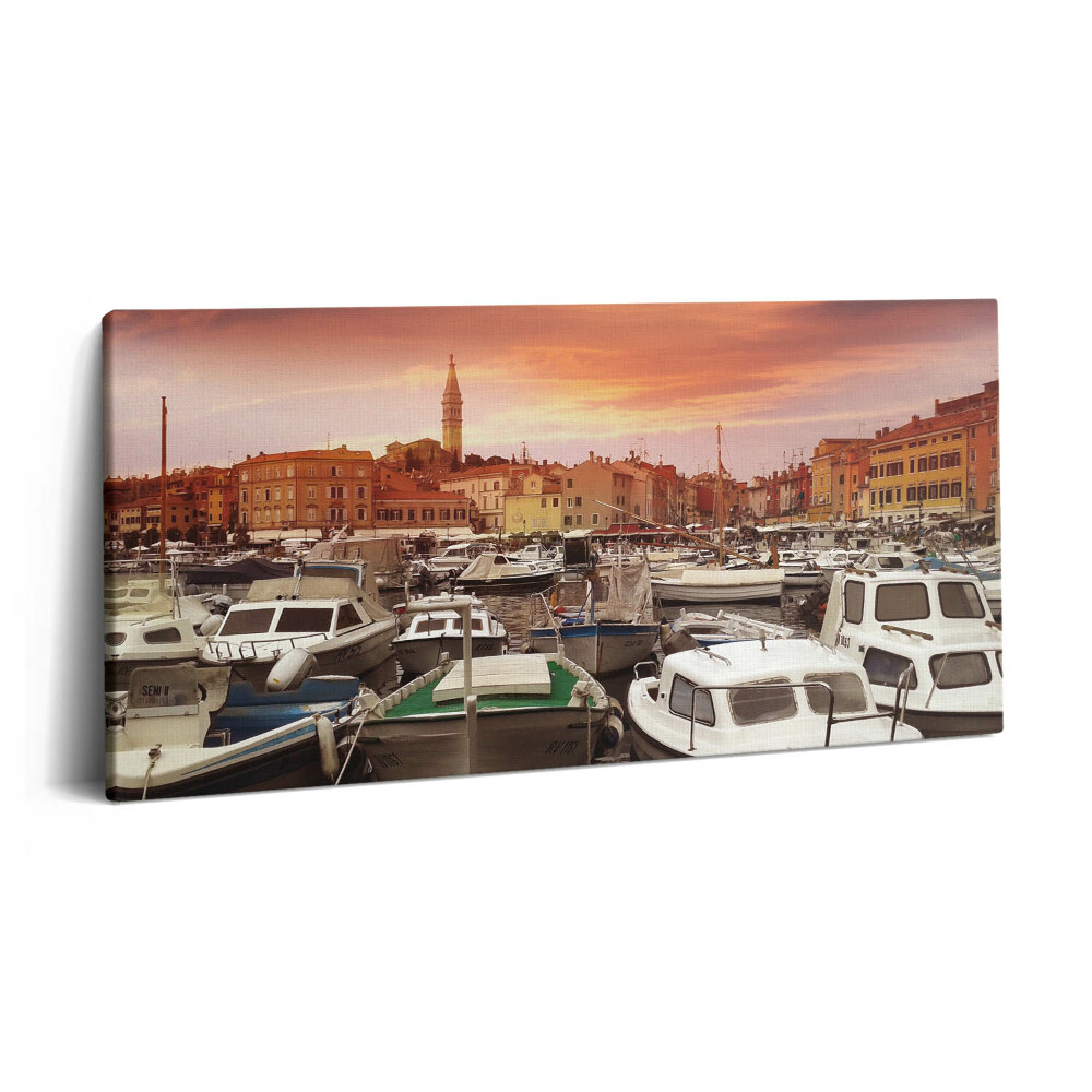 Imprimare tablou canvas 120x60 Dig cu bărci în Croația