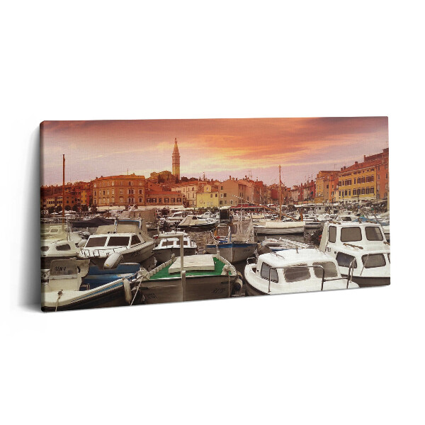 Imprimare tablou canvas 120x60 Dig cu bărci în Croația