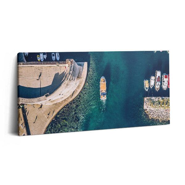 Imprimare tablou canvas 120x60 Barcă cu pânze pe apă