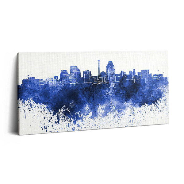 Imprimare tablou canvas 120x60 Panoramă în acuarelă a orașului San Antonio