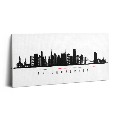 Imprimare tablou canvas 120x60 Ilustrație a orașului Philadelphia