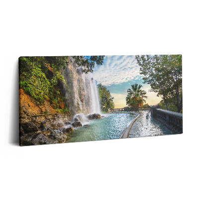 Imprimare tablou canvas 120x60 Cascada în Parc de la Colline du Chateau