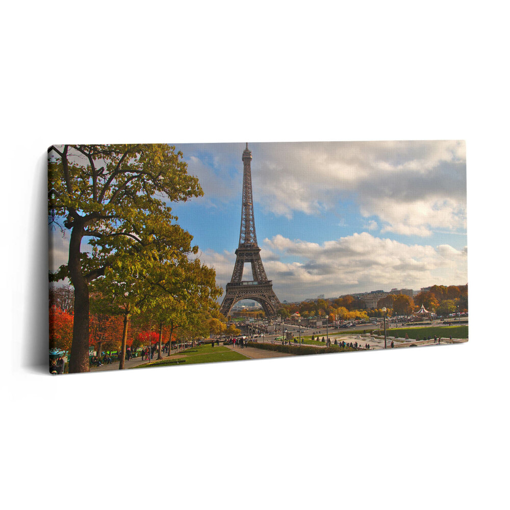 Imprimare tablou canvas 120x60 Toamna în Franța Turnul Eiffel