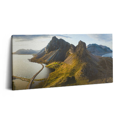 Imprimare tablou canvas 120x60 Un drum pitoresc în Islanda
