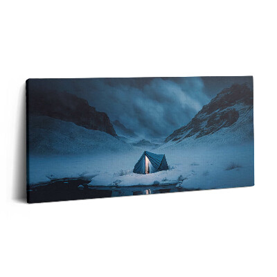 Imprimare tablou canvas 120x60 Cort în munții Islandei