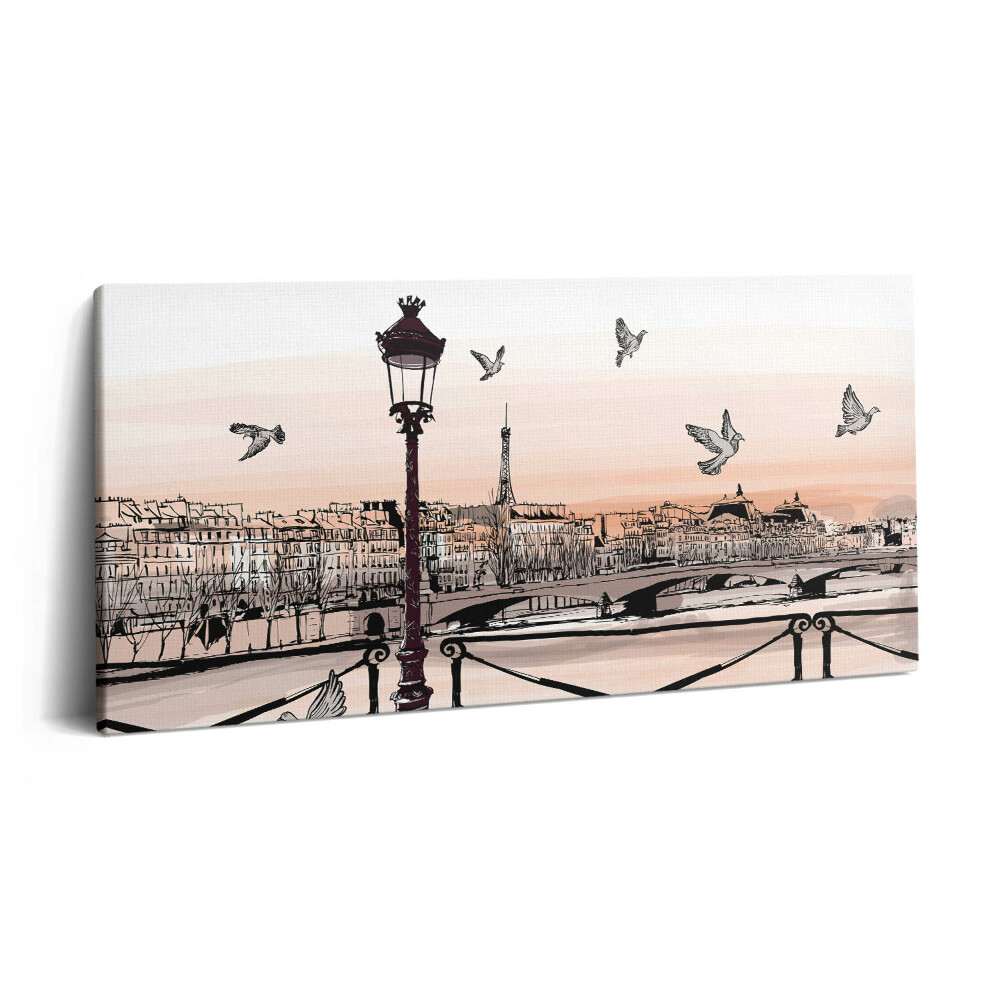 Imprimare tablou canvas 120x60 Apus de soare pe Sena