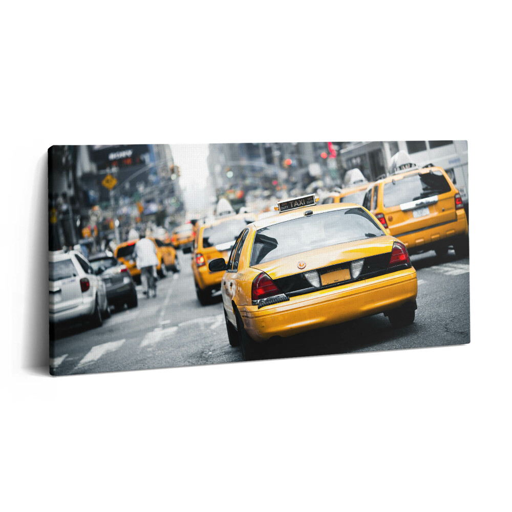 Imprimare tablou canvas 120x60 Taxiurile din New York City într-un ambuteiaj urban