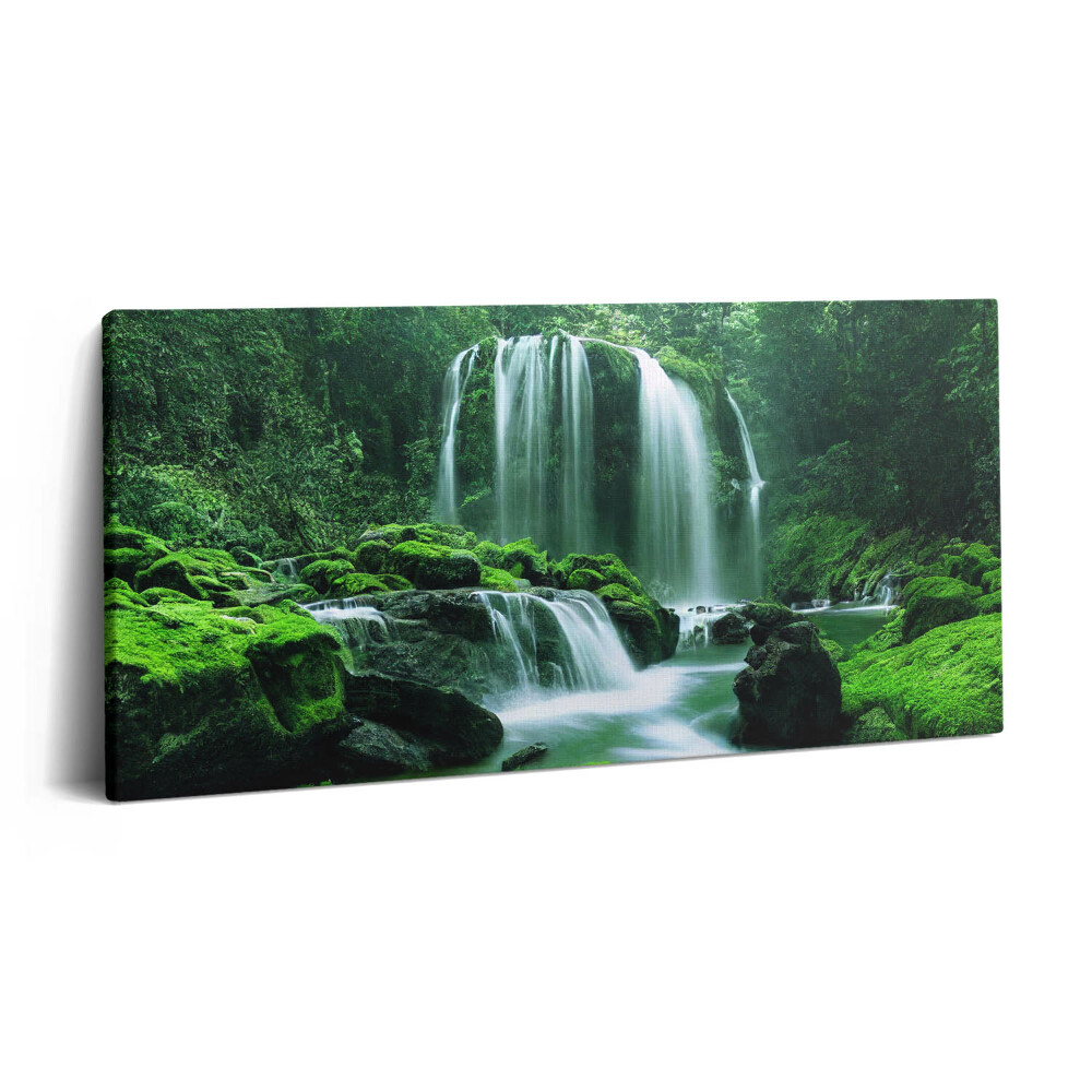 Imprimare tablou canvas 120x60 Cascadă printre mușchi