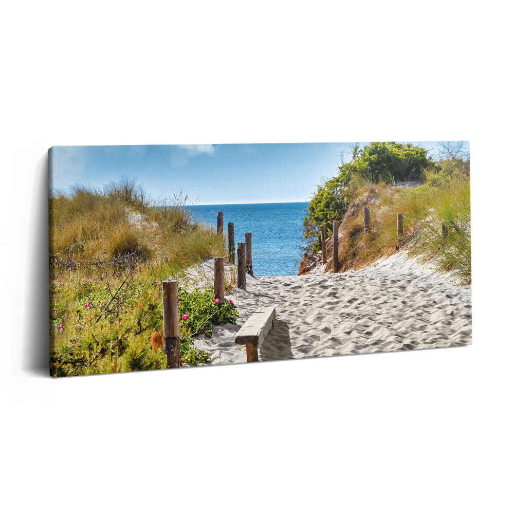 Imprimare tablou canvas 120x60 Drum nisipos spre plajă și mare