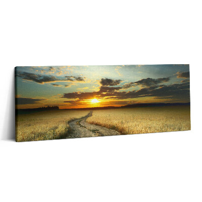 Print pe canvas 125x50 Drum de pământ și apus de soare