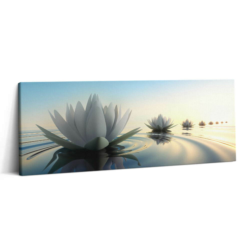 Print pe canvas 125x50 Flori de crin pe apă