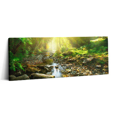 Print pe canvas 125x50 Pârâu de pădure la soare