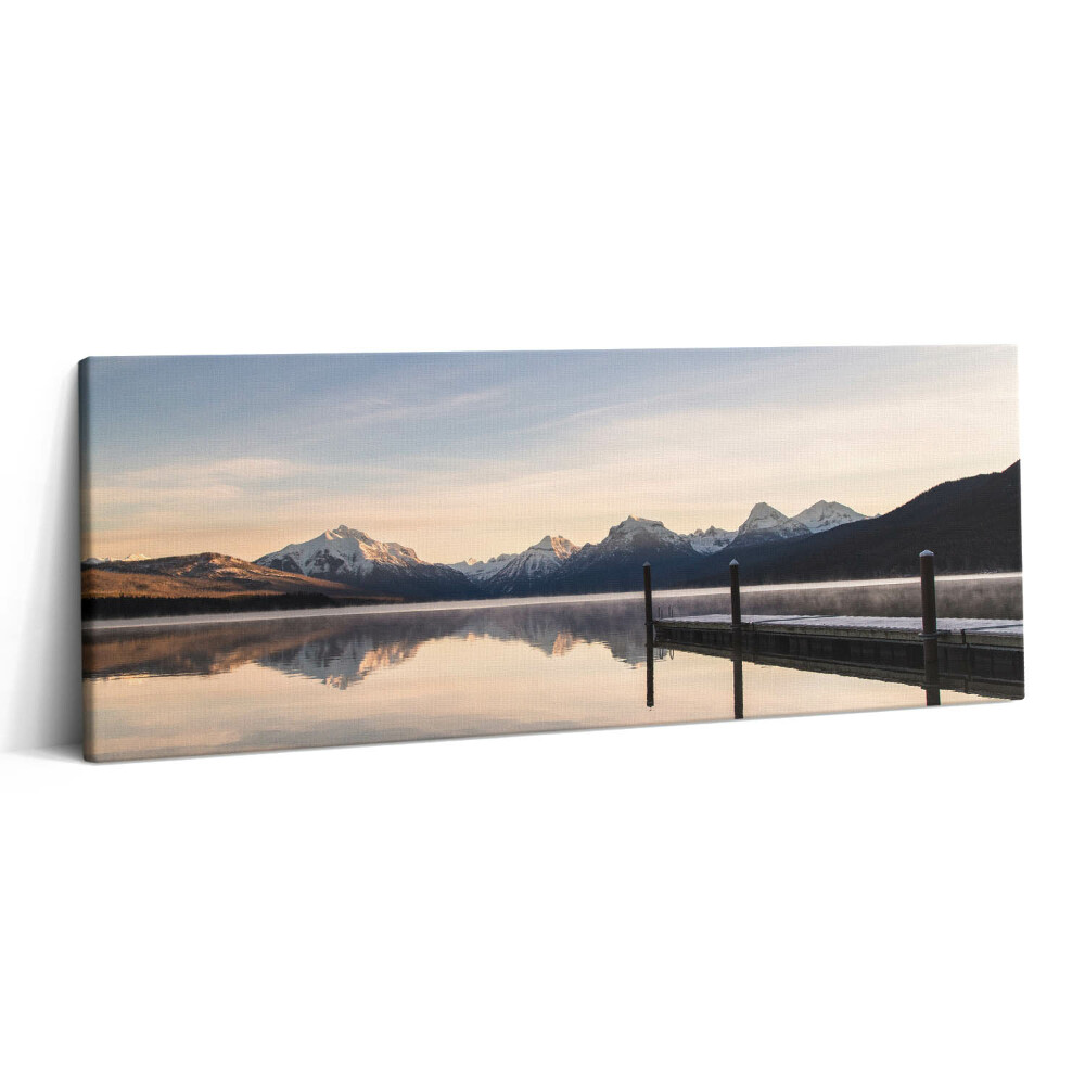 Print pe canvas 125x50 Lac și dig de munte