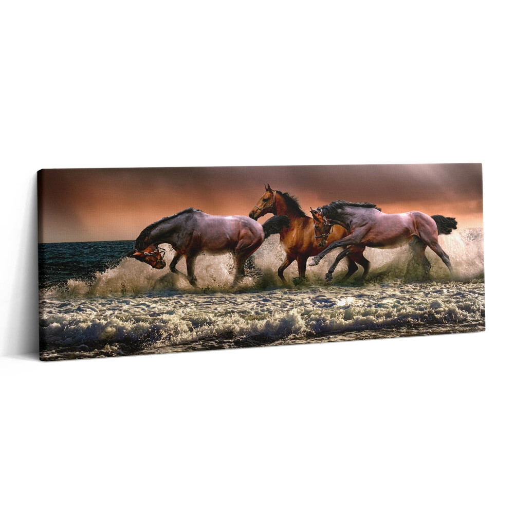 Print pe canvas 125x50 Caii au căzut în apă