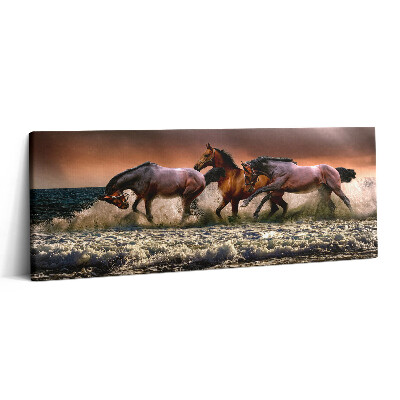 Print pe canvas 125x50 Caii au căzut în apă