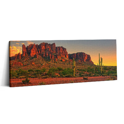 Print pe canvas 125x50 Apus de soare cu un munte în Phoenix, Arizona