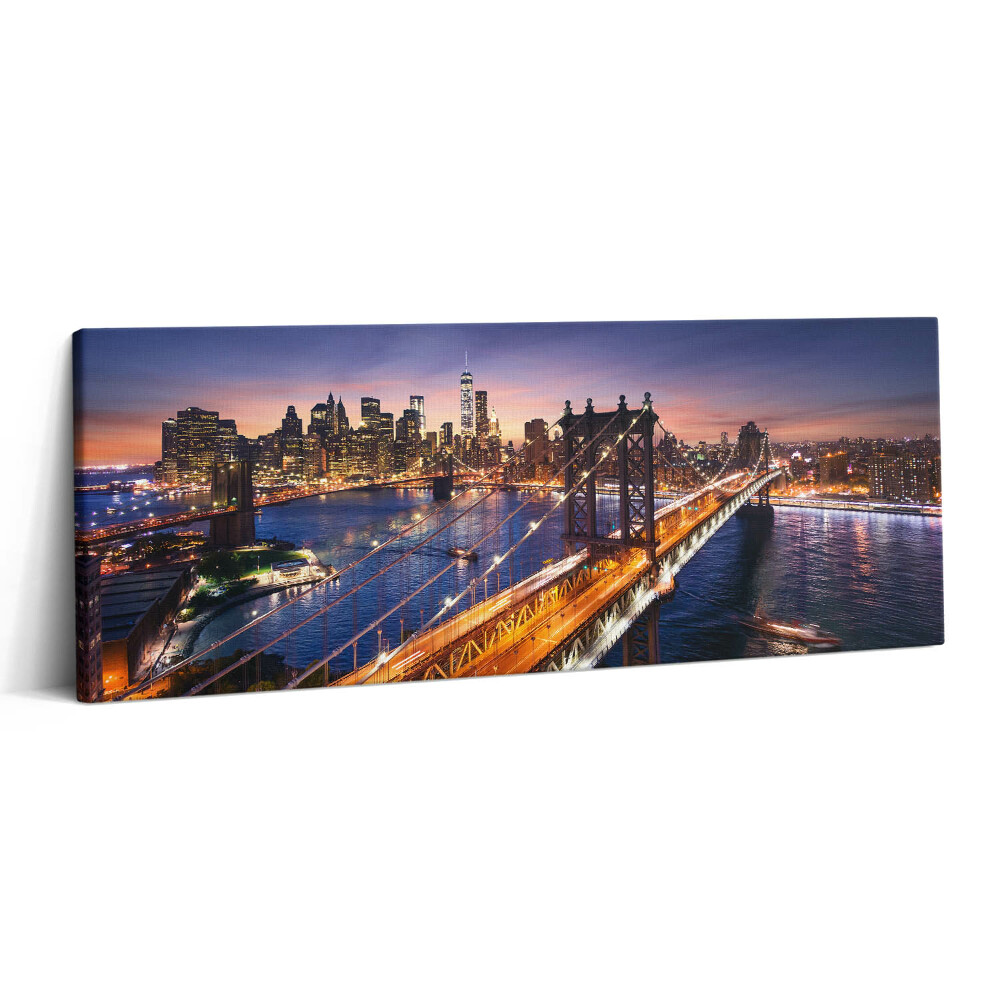 Print pe canvas 125x50 New York - apus de soare peste Manhattan