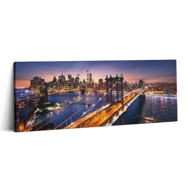 Print pe canvas 125x50 New York - apus de soare peste Manhattan