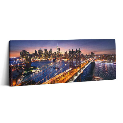 Print pe canvas 125x50 New York - apus de soare peste Manhattan