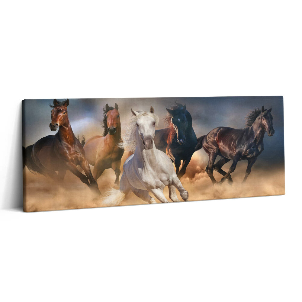 Print pe canvas 125x50 Caii năvălesc în galop