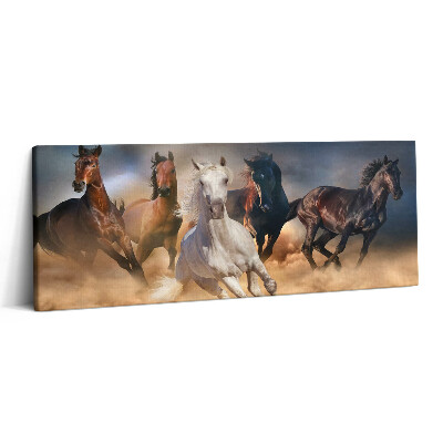 Print pe canvas 125x50 Caii năvălesc în galop