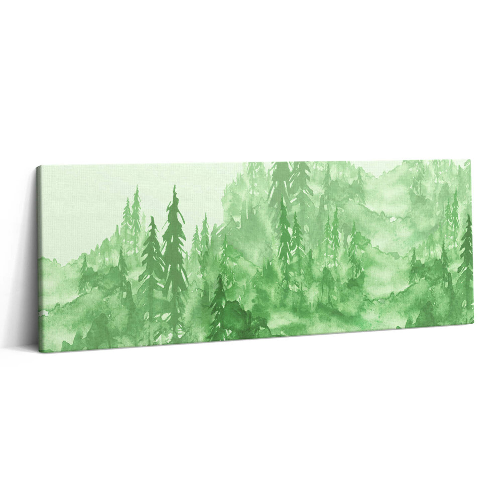 Print pe canvas 125x50 Natura pictată cu pădure verde