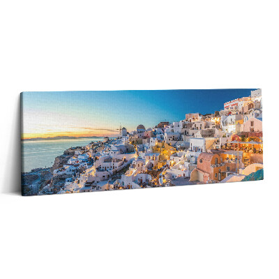 Print pe canvas 125x50 Apus de soare în Santorini