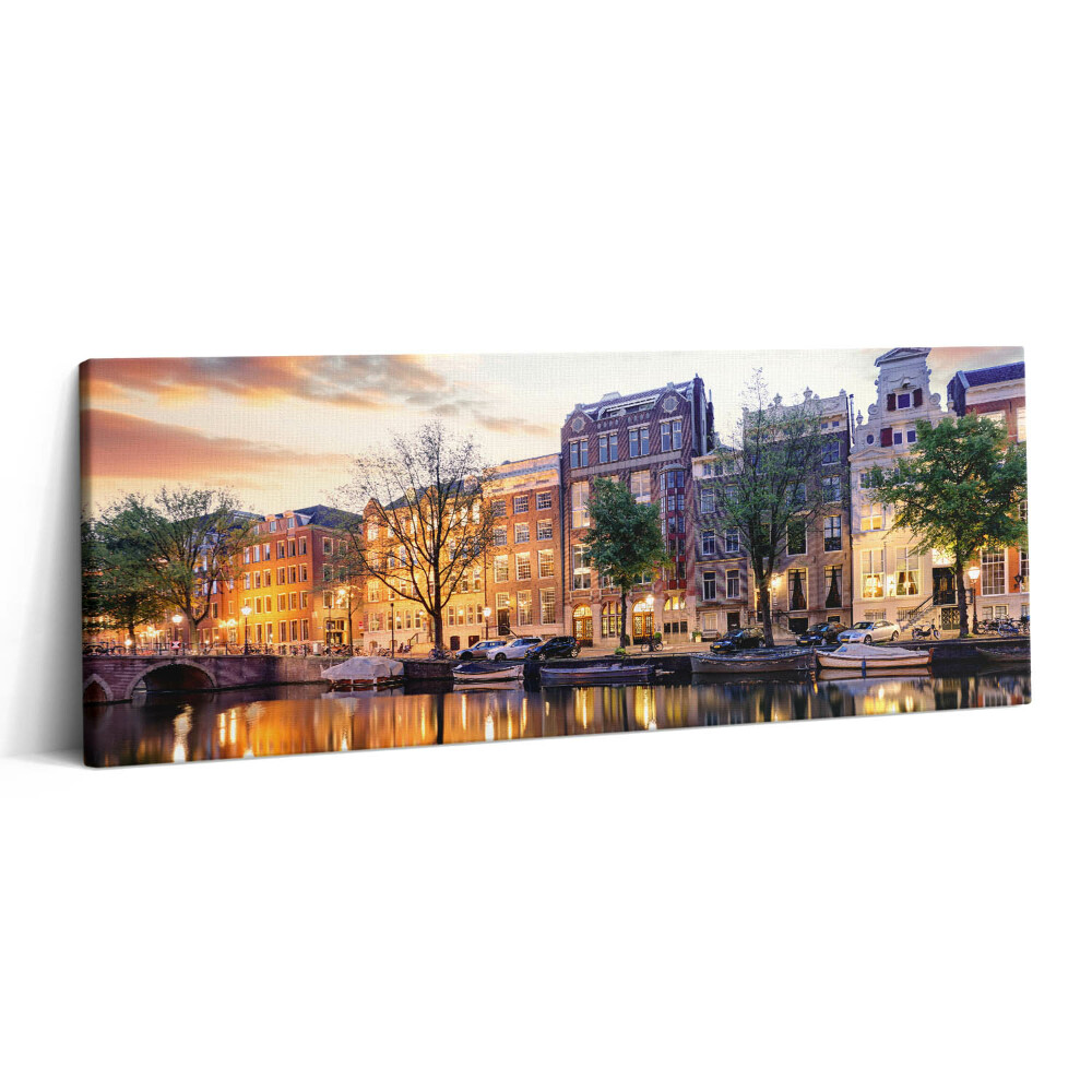 Print pe canvas 125x50 Case Amsterdam Olanda