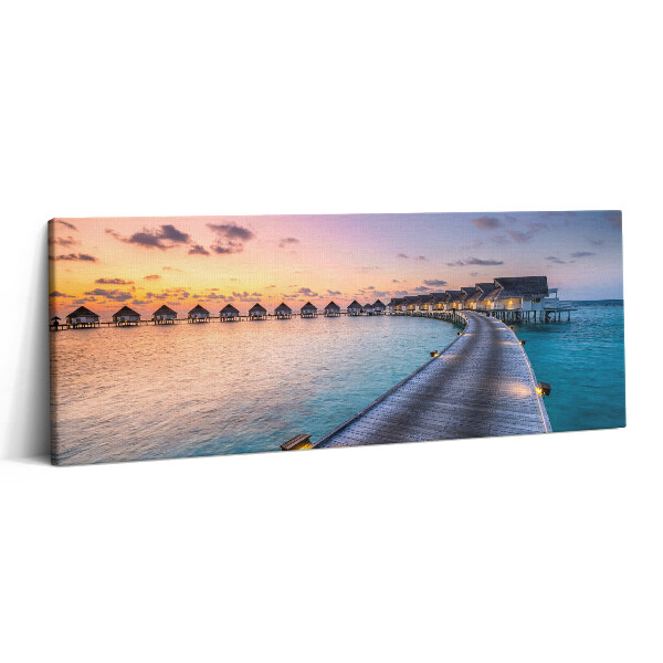 Print pe canvas 125x50 Apus de soare în Maldive