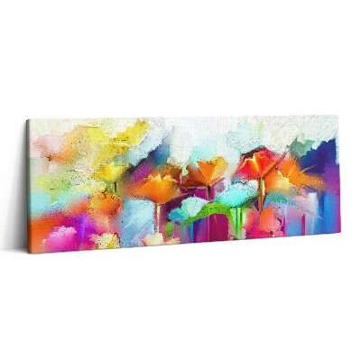 Print pe canvas 125x50 Pictură abstractă cu flori