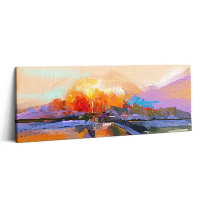 Print pe canvas 125x50 Pictură abstractă - copac colorat