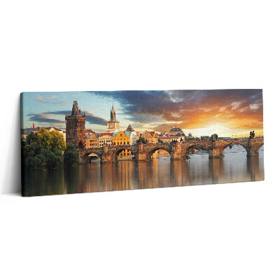 Print pe canvas 125x50 Panoramă a orașului și a podului