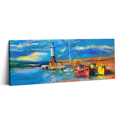 Print pe canvas 125x50 Far și bărci