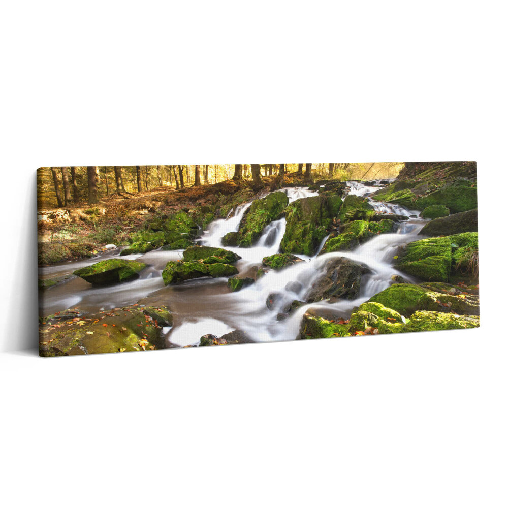 Print pe canvas 125x50 Un pârâu în pădurea de toamnă