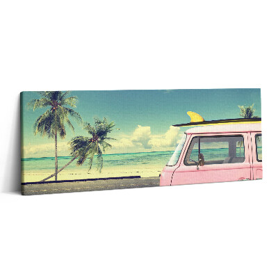 Print pe canvas 125x50 Mașină cu placă de surf