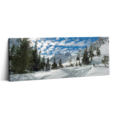 Print pe canvas 125x50 Peisaj montan iarna