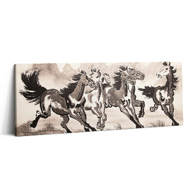 Print pe canvas 125x50 Cai galopând