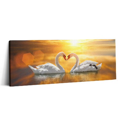 Print pe canvas 125x50 Lebede îndrăgostite