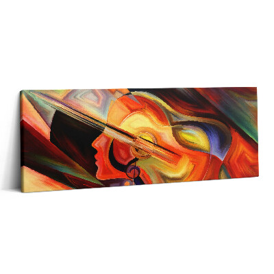 Print pe canvas 125x50 Artă - Cap de femeie pictat abstract