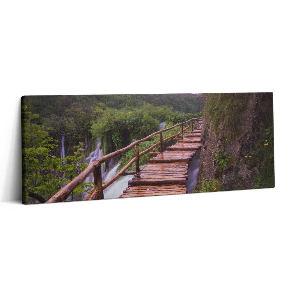 Print pe canvas 125x50 Drumul deasupra copacilor și munților