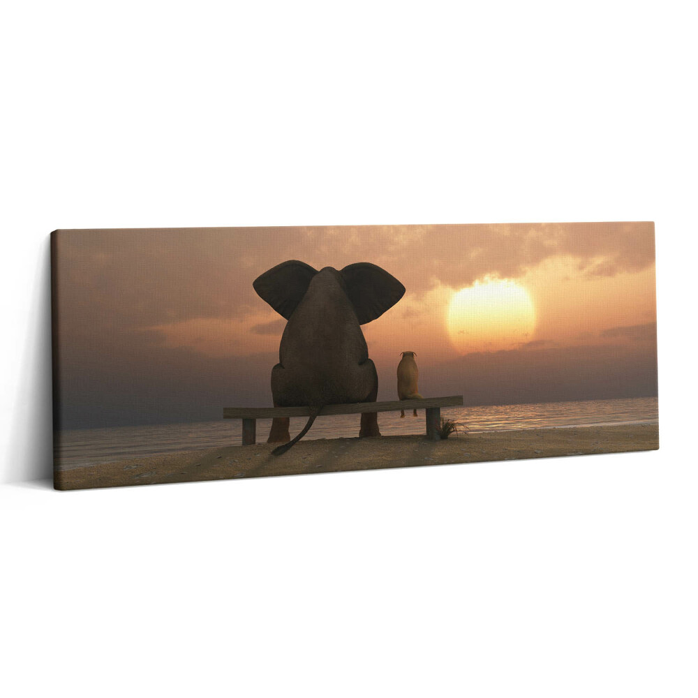 Print pe canvas 125x50 Animale și apus de soare