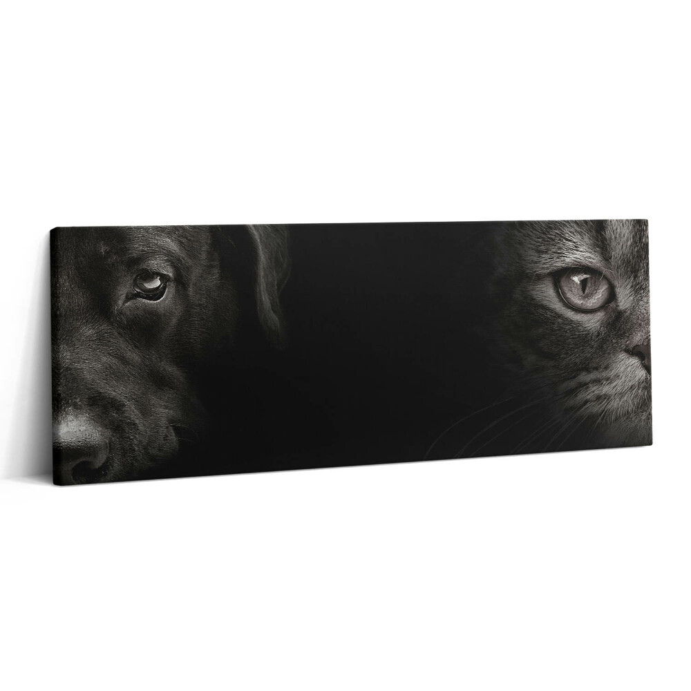 Print pe canvas 125x50 Câine labrador și pisică scoțiană