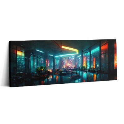 Print pe canvas 125x50 Un oraș în stil cyberpunk