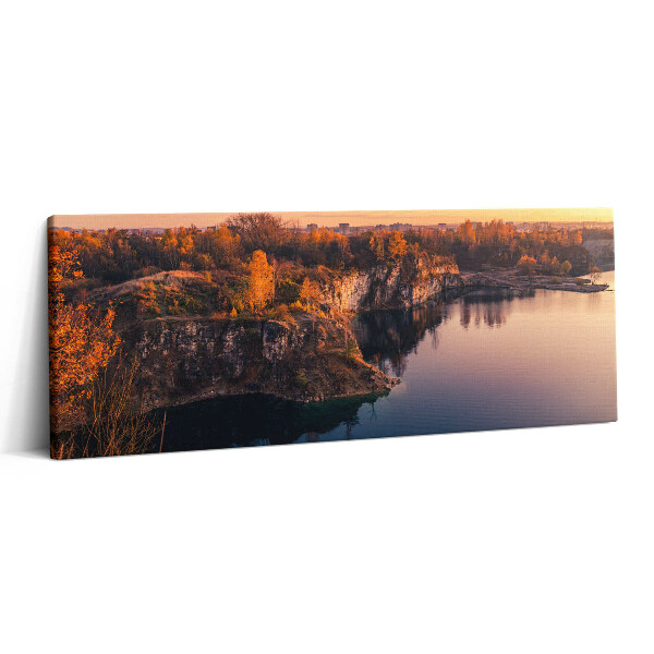 Print pe canvas 125x50 Lacul Krakowskie Zakrzówek toamna