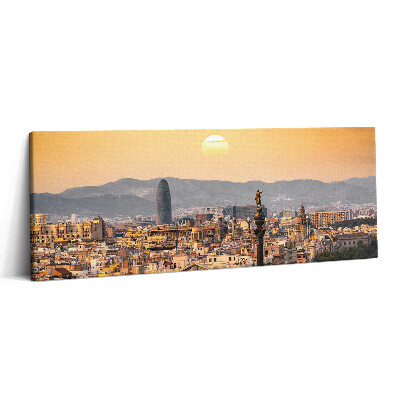 Print pe canvas 125x50 Peisajul Sagrada Familia din Barcelona
